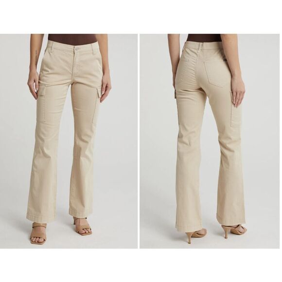 New Joe’s Bootcut Cargo Pants Size 28 Taupe High-waisted - Picture 1 of 6
